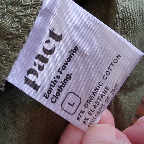 Pact NWT Green Daily Twill Organic Cotton Shorts Size Large - Picture 7 of 8
